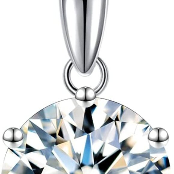 Moissanite Pendant Necklace Sterling Silver 2ct D Color Elegant Jewelry